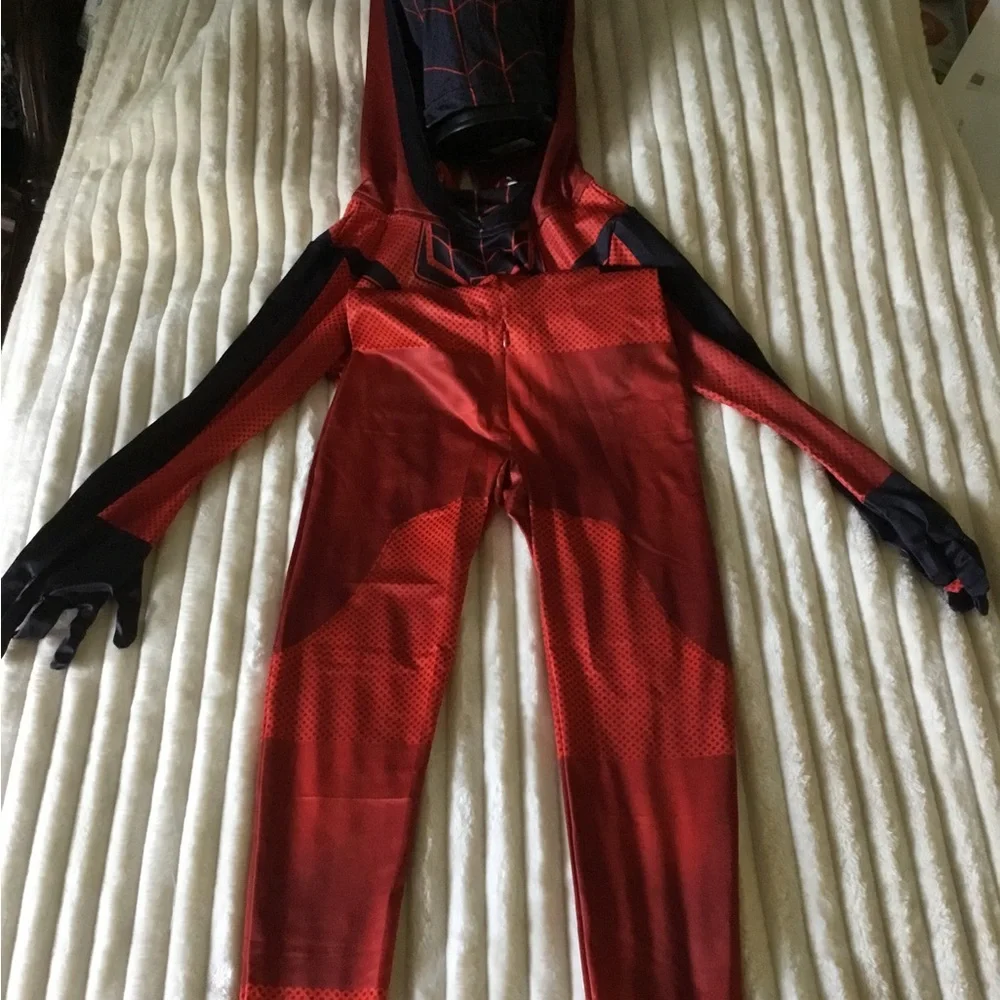 Kids Hooded Spider Superhero Costume - Red & Navy